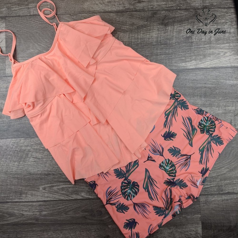 Plus Size Flounce Printed Tankini - Picture 3 of 3